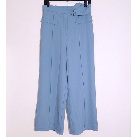 Halara High Waisted D-Ring Buckle Belted Wide Leg Pants Forget-Me-Not SZ S NWOT - Picture 6 of 15